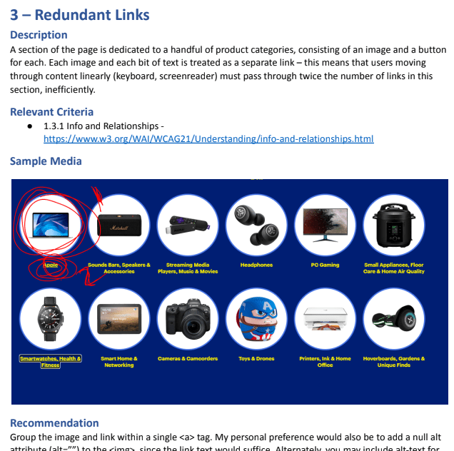 Sample accessibility test report.